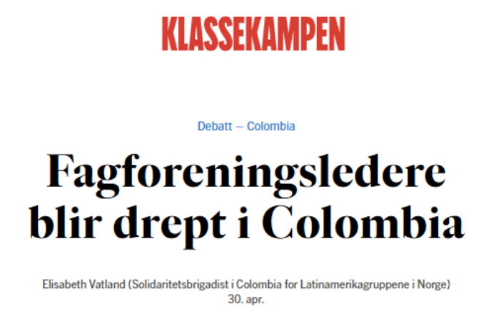 Foto: Skjermdump klassekampen.no